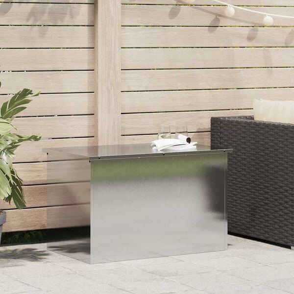 vidaXL Ulkosäilytyslaatikko Hopea 80 x 50,5 x 50 cm Teräs