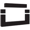 vidaXL TV-tasosetti Sein&auml;kiinnitett&auml;v&auml; 8 pcs Musta tammi. Tekninen puu