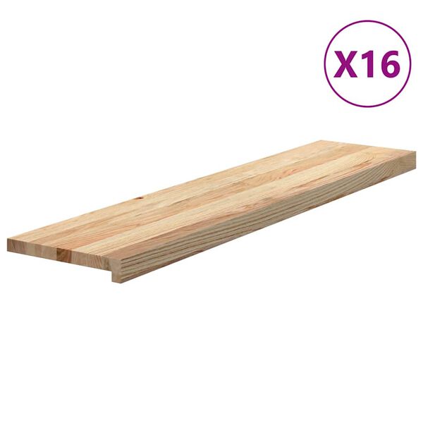 vidaXL Askelmat 16 kpl k&auml;sittelem&auml;t&ouml;n 110x30x2 cm t&auml;ysi tammi