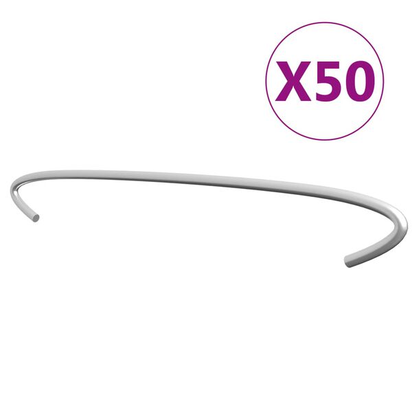 vidaXL Kivikorien koukut 50 kpl galvanoitu teräs 50 cm