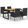 vidaXL 5-osainen Ulkoruokailuryhm&auml; musta