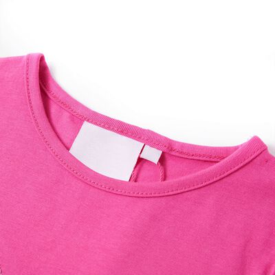 Lasten holkkihihainen T-paita tumma pinkki 92