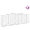 vidaXL Kaarevat kivikorit 5 kpl 400x50x120/140 cm galvanoitu rauta