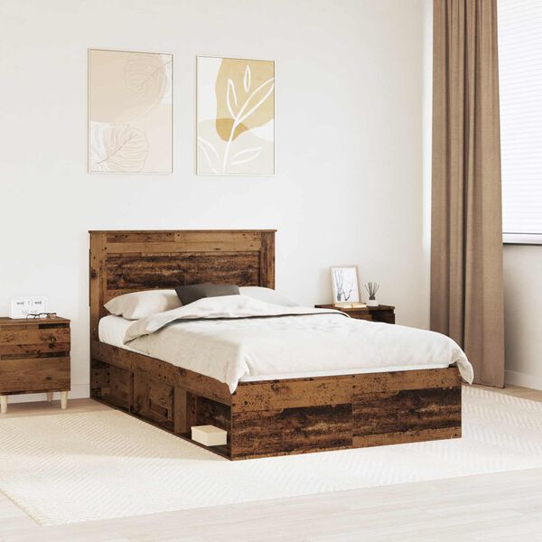 vidaXL S&auml;ngyn runko Vanha puu 4FT Small Double Massiivinen m&auml;nty