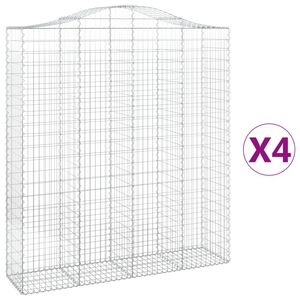 vidaXL Kaarevat kivikorit 4 kpl 200x50x220/240 cm galvanoitu rauta