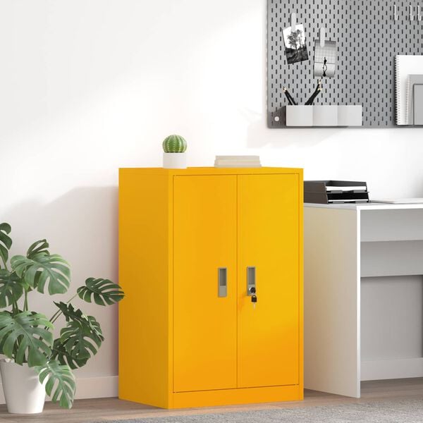 vidaXL S&auml;ilytyskaappi s&auml;ilytystilassa Sinappikeltainen 60 x 40 x 90 cm