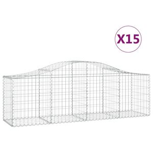 vidaXL Kaarevat kivikorit 15 kpl 200x50x60/80 cm galvanoitu rauta