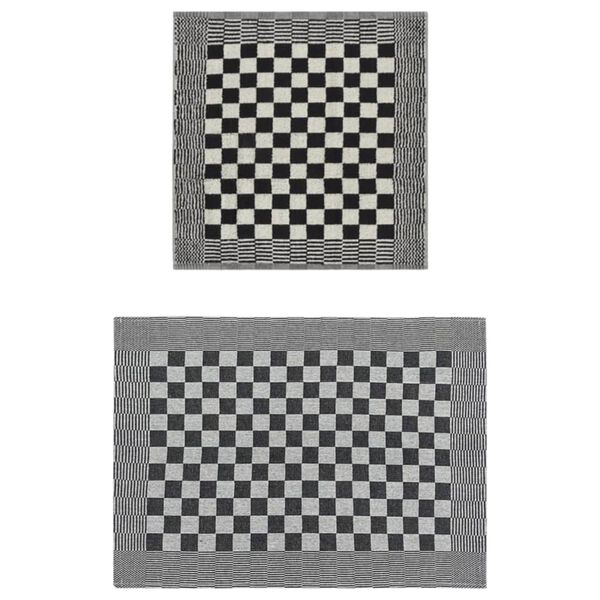 vidaXL Pyyhesetti 20 kpl mustavalkoinen puuvilla