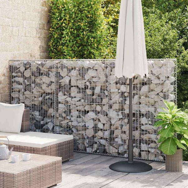vidaXL Gabion/kivikori kansilla galvanoitu vaijeri 150x100x30 cm