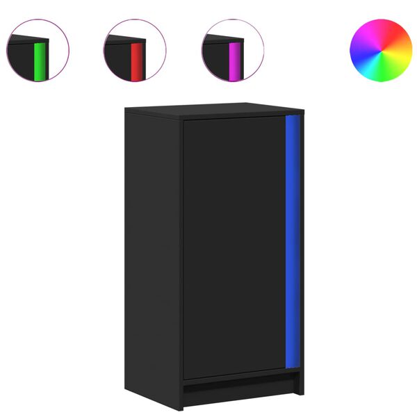 vidaXL Senkki LED-valoilla musta 42,5x34x85 cm tekninen puu