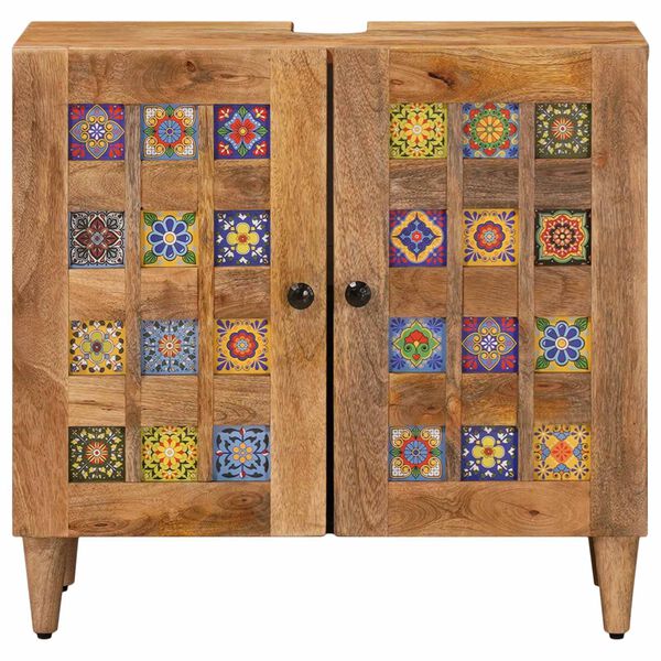 vidaXL Kylpyhuoneen allaskaappi ovella Luonnollinen 62 x 33 x 58 cm