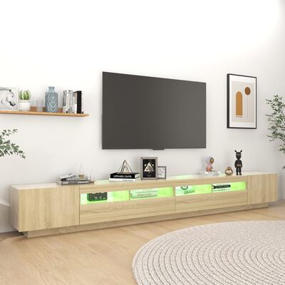 vidaXL TV-taso LED-valoilla Sonoma-tammi 300x35x40 cm