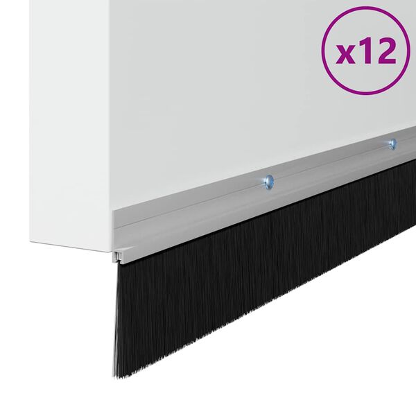 vidaXL Kierteellinen oven harjasulku 12 pcs Hopea 100 cm Alumiiniseos