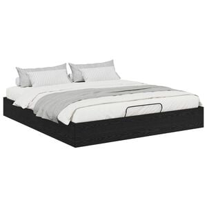 vidaXL Ottoman S&auml;ngyn Runko Musta Tammi 203 x 180 x 25 cm