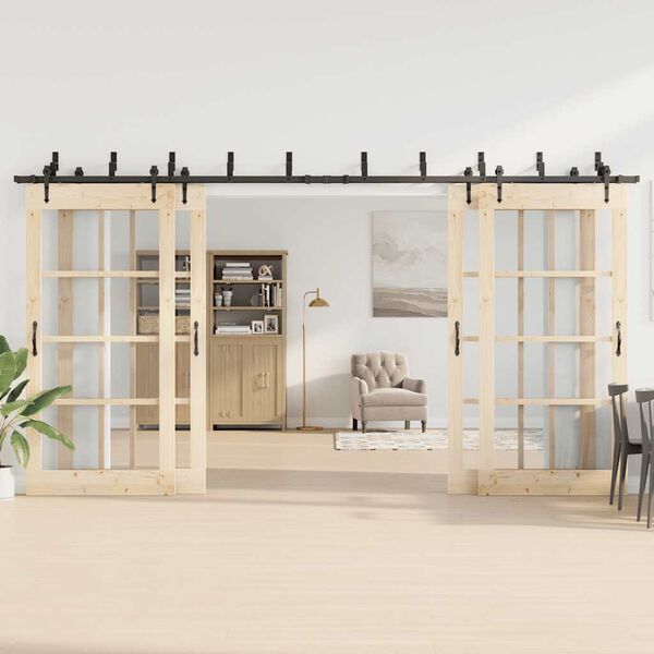 vidaXL Liukuovi Hardware Kit 427 cm Teräs Musta