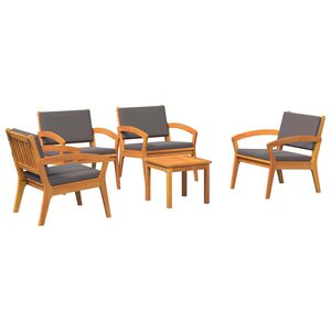vidaXL Bistrosetti 5 pcs Ruskea 59,5 x 70,5 x 72,5 cm Polyesteri