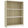 vidaXL Kirjahylly valkoinen ja Sonoma-tammi 80x24x108 cm lastulevy