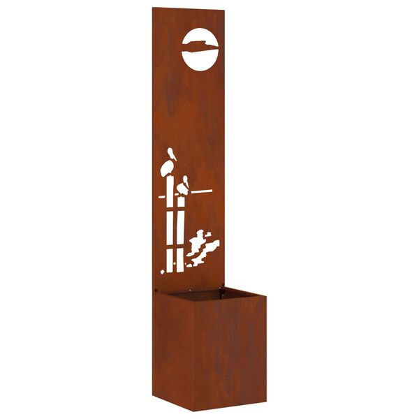 vidaXL Puutarhan yksityisyyden verho Viivakuvio Ruosteinen 32 x 150 cm