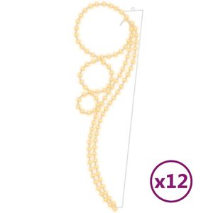 vidaXL Pallonmuotoiset valokaapelit 12 kpl l&auml;mmin valk 111,5x35x4,5 cm