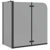 vidaXL Suihkusein&auml; Musta 120 x 68 x 130 cm ESG-lasi ja alumiini