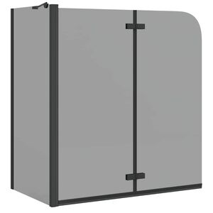 vidaXL Suihkusein&auml; Musta 120 x 68 x 130 cm ESG-lasi ja alumiini