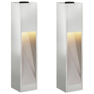 vidaXL Aurinkoinen LED-polkuvalo 2 kpl L&auml;mpim&auml;n Valkoinen