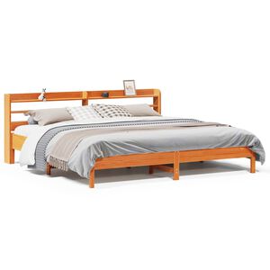 vidaXL S&auml;ngynrunko ilman patjaa vahanruskea 200x200 cm t&auml;ysi m&auml;nty