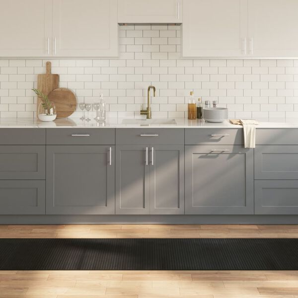 vidaXL Matto suorakaide musta 60x400 cm bambu