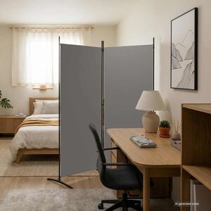 vidaXL 2-paneelinen Tilanjakaja antrasiitti 175x180 cm kangas