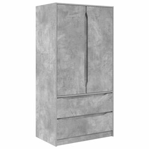 vidaXL Vaatekaappi Betoni Harmaa 79,5 x 49 x 156 cm K&auml;sitelty puu