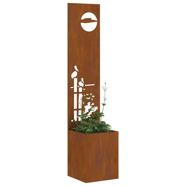 vidaXL Puutarhan yksityisyyden verho Viivakuvio Ruosteinen 32 x 140 cm