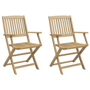 vidaXL Kokoontaitettavat tuolit 2 kpl 58x54,5x90 cm massiivipuuta akaasiaa