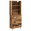 vidaXL Korkea kaappi Vanha Puu 69,5 x 32,5 x 180 cm Tekninen puu