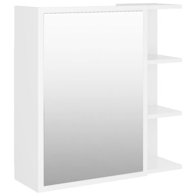 vidaXL Kylpyhuoneen peilikaappi valkoinen 62,5x20,5x64 cm lastulevy