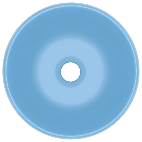 vidaXL Ylellinen pesuallas py&ouml;re&auml; matta vaaleansininen 40x15cm keraami