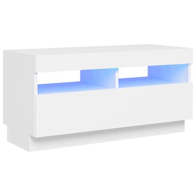 vidaXL TV-taso LED-valoilla valkoinen 80x35x40 cm
