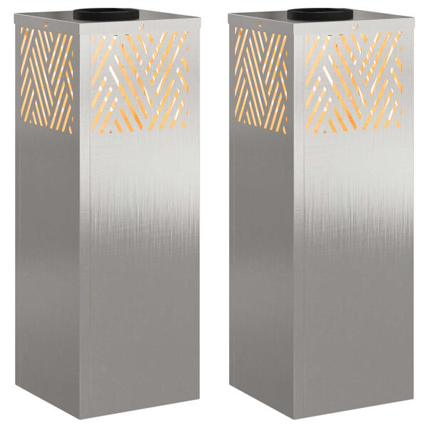 vidaXL Aurinko LED-polkuvalo 2 pcs Ruostumaton ter&auml;s Ruostumaton ter&auml;s