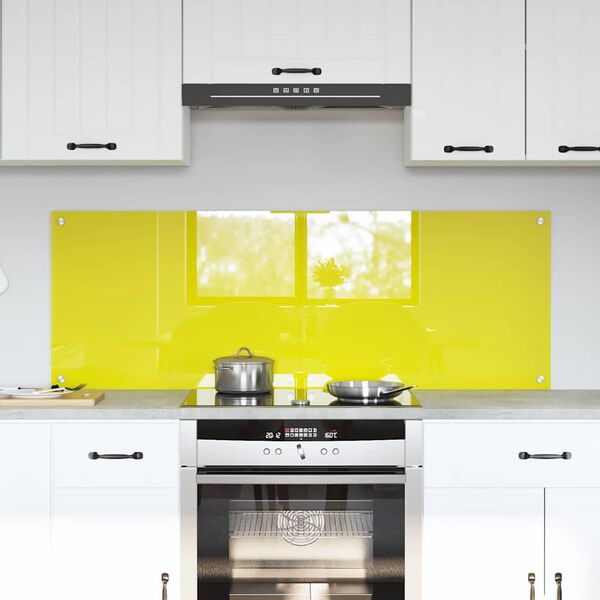 vidaXL Keitti&ouml;n v&auml;litila 2 pcs Keltainen 70 x 50 cm karkaistu lasi