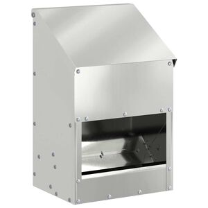 vidaXL Kanan ruokinta-allas Hopea 21 x 16 x 33 cm Galvanoitu ter&auml;s