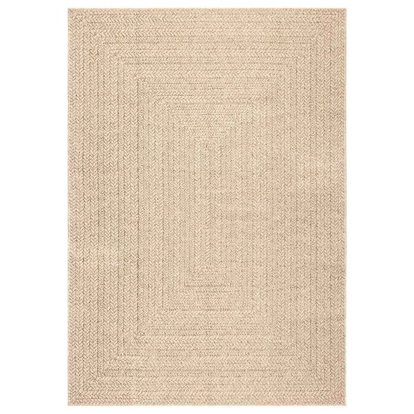 vidaXL Matto ZIZUR beige 200x290 cm juuttityyli sis&auml;- ja ulkok&auml;ytt&ouml;&ouml;n