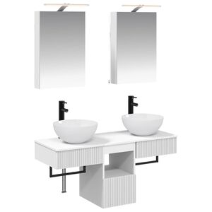 vidaXL Kylpyhuoneen kaappisetti 5 pcs valkoinen 40 x 10,5 x 60,5 cm