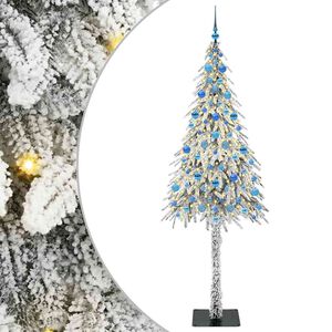 vidaXL Joulukuusi 300 LED-valoilla Valkoinen 210 cm PE ja Ter&auml;s