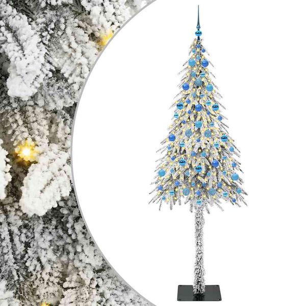 vidaXL Joulukuusi 300 LED-valoilla Valkoinen 210 cm PE ja Teräs
