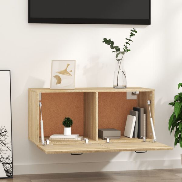 vidaXL Sein&auml;kaappi Sonoma-tammi 80x36,5x35 cm tekninen puu