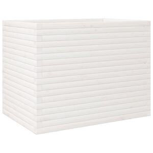 vidaXL Puutarhakukkalaatikko valkoinen 90x60x68,5 cm t&auml;ysi m&auml;nty