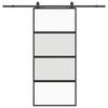 vidaXL liukuovi laitteistosarjalla musta 90x205 cm karkaistu lasi