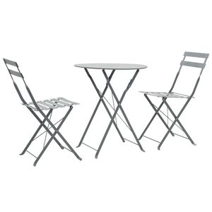 vidaXL 3-osainen Bistrosarja Ter&auml;s Harmaa