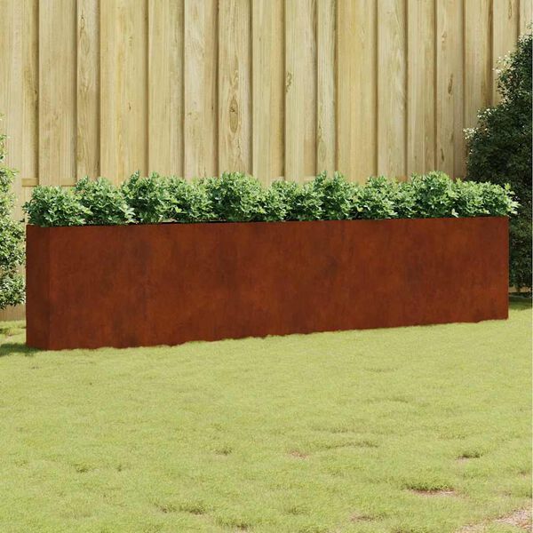 vidaXL Korotettu kukkalaatikko 360x40x80 cm Corten ter&auml;s
