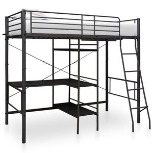 vidaXL Kerross&auml;nky p&ouml;yd&auml;n rungolla musta metalli 90x200 cm