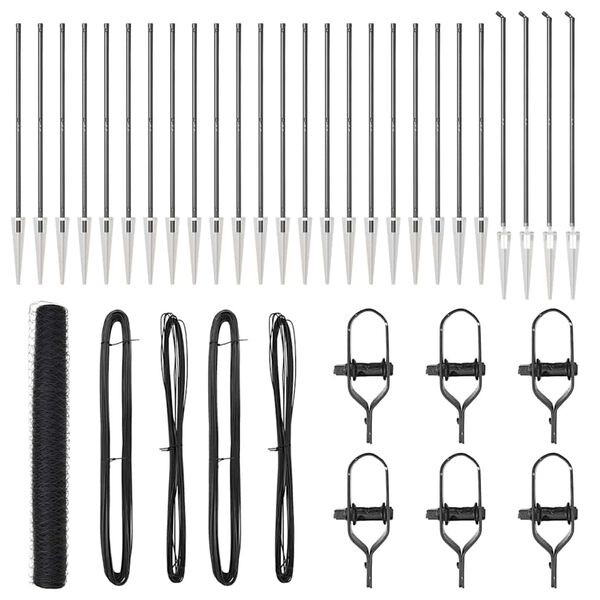 vidaXL Aitalatu Harmaa 50 x 1,2 m (50 mm verkko) Terästä ja PVC:tä